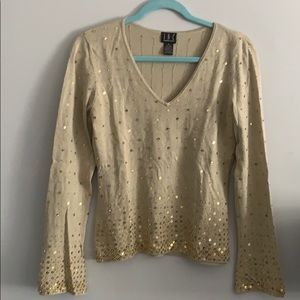 Gold embroidered sweater
